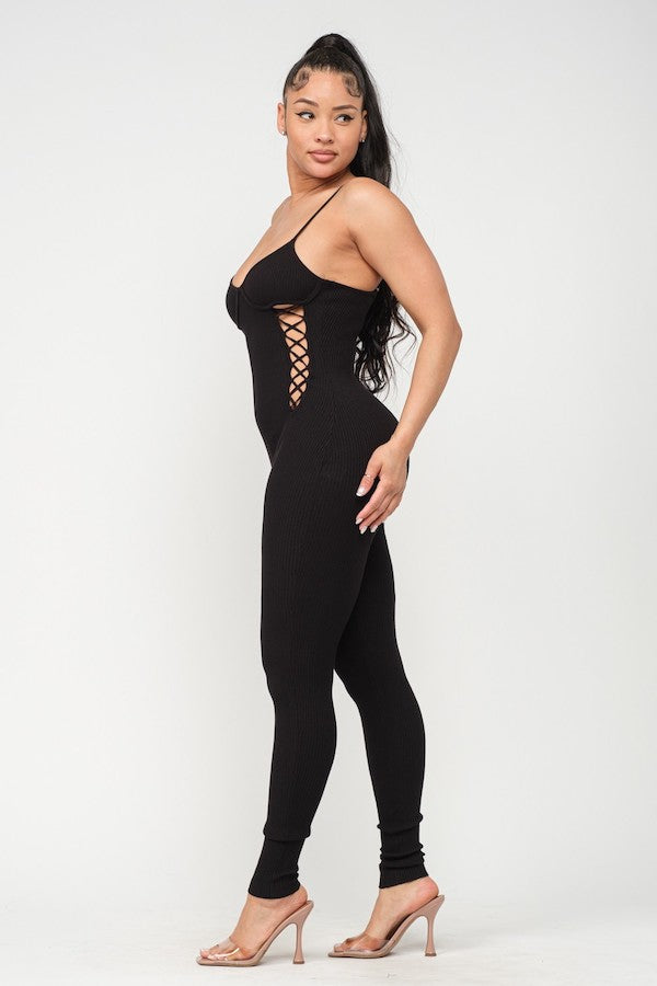 Princessline Cut-Out Laceup Jumpsuit