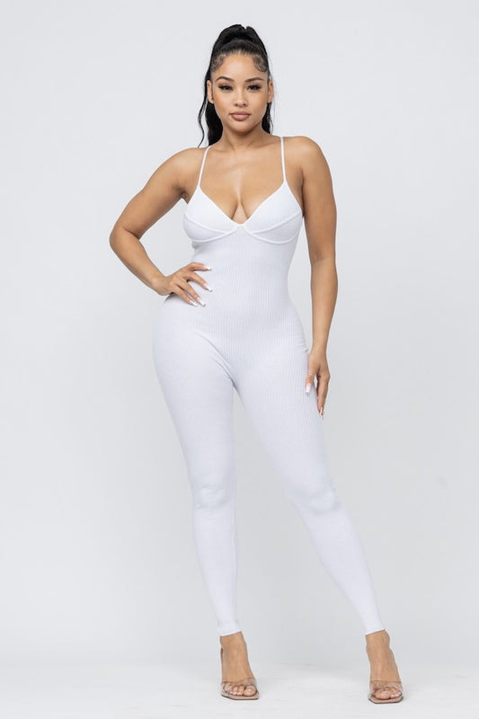 Shell Bust Ribbed Jumpsuit