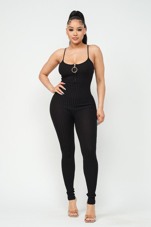 O Ring Ribbed Jumpsuit