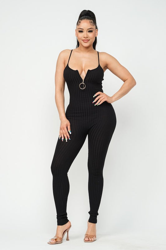 O Ring Ribbed Jumpsuit