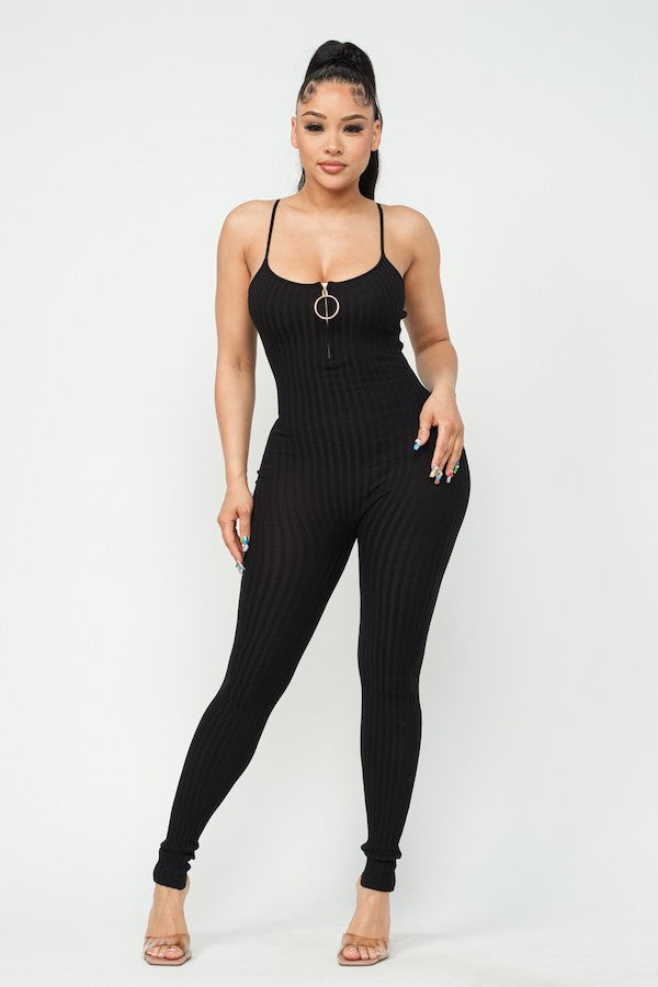 O Ring Ribbed Jumpsuit