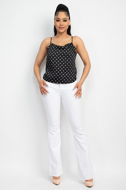 Dotted Cowl Neck Cami Top
