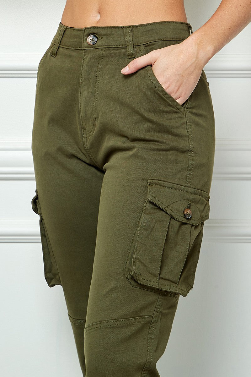 High Rise Super Stretch Cargo Pants