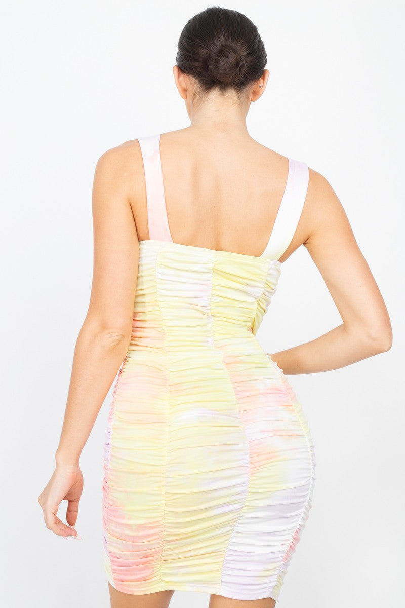 Sorbet Summer Ruched Bustier Dress