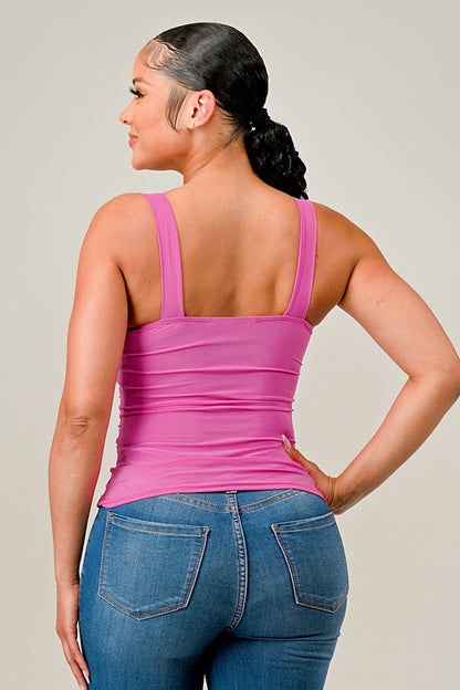 Sweetheart Ruched Top - Bubble Gum