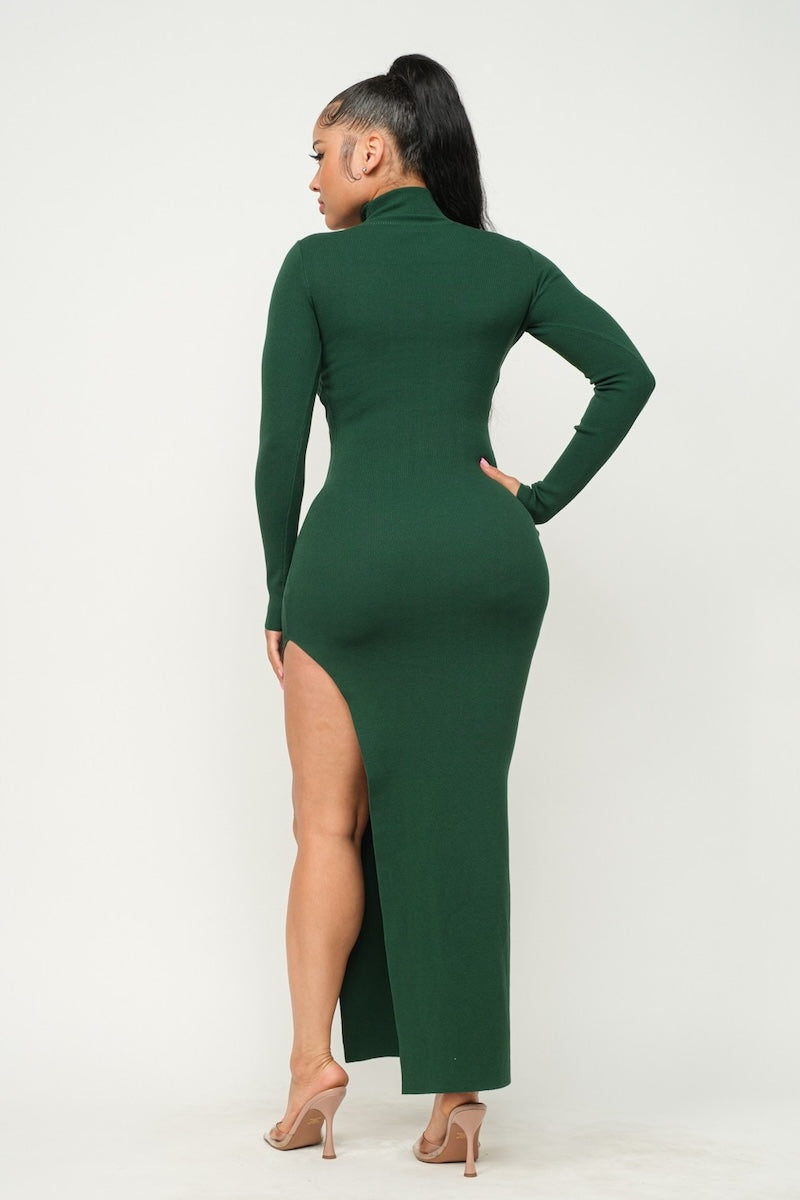 white christmas dresses Bolero Side Cut Out Maxi Dress S / Hunter Green white christmas dresses Bolero Side Cut Out Maxi Dress S / Hunter Green