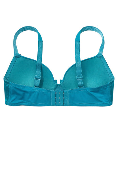 blue bra on a white background