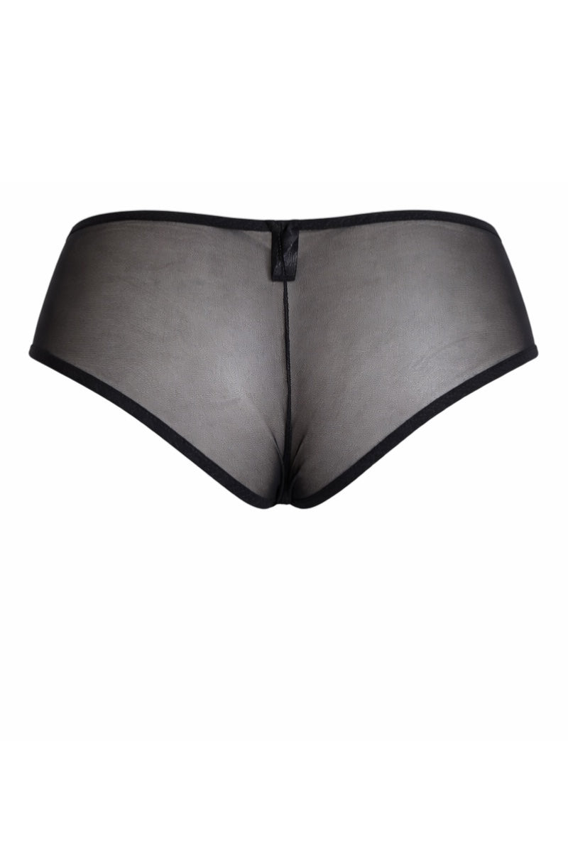 Black mesh underwear on a white background