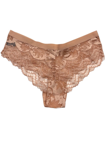 Lace-patterned women's underwear on a white background