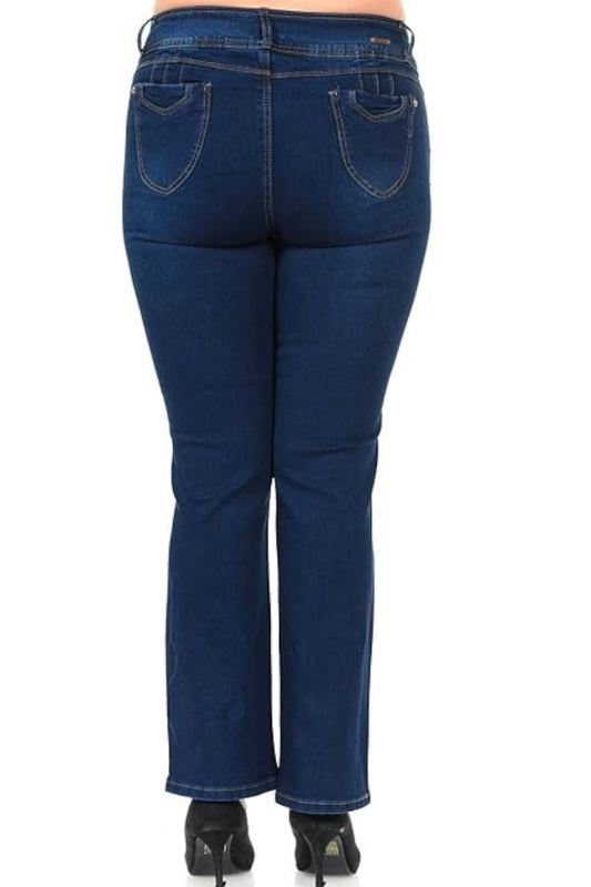 Blue jeans on a white background