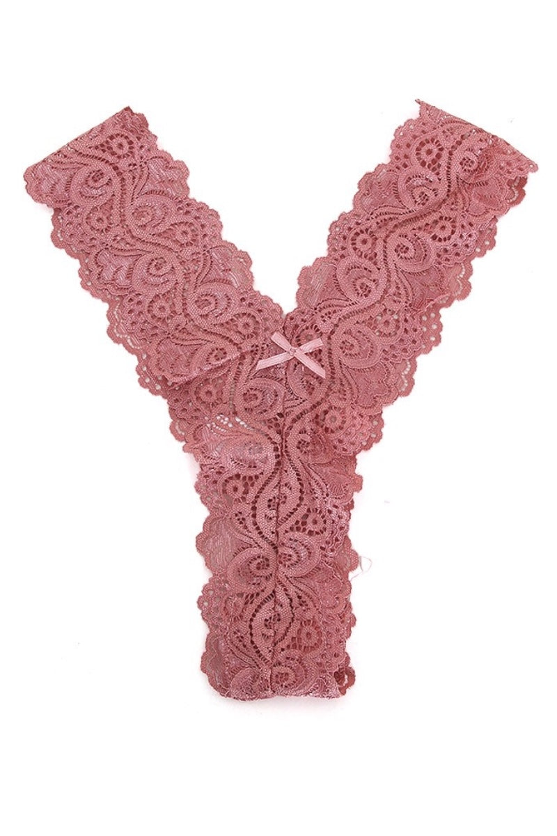 Rose Pink lace garment on a white background