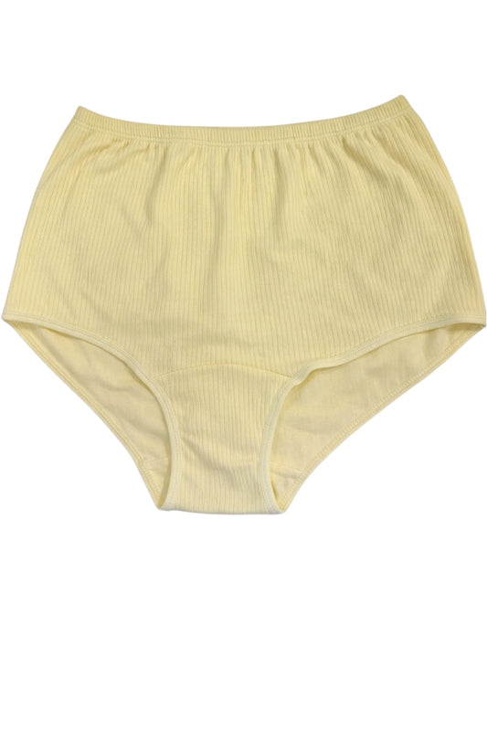 Yellow high-waisted underwear on a white background
