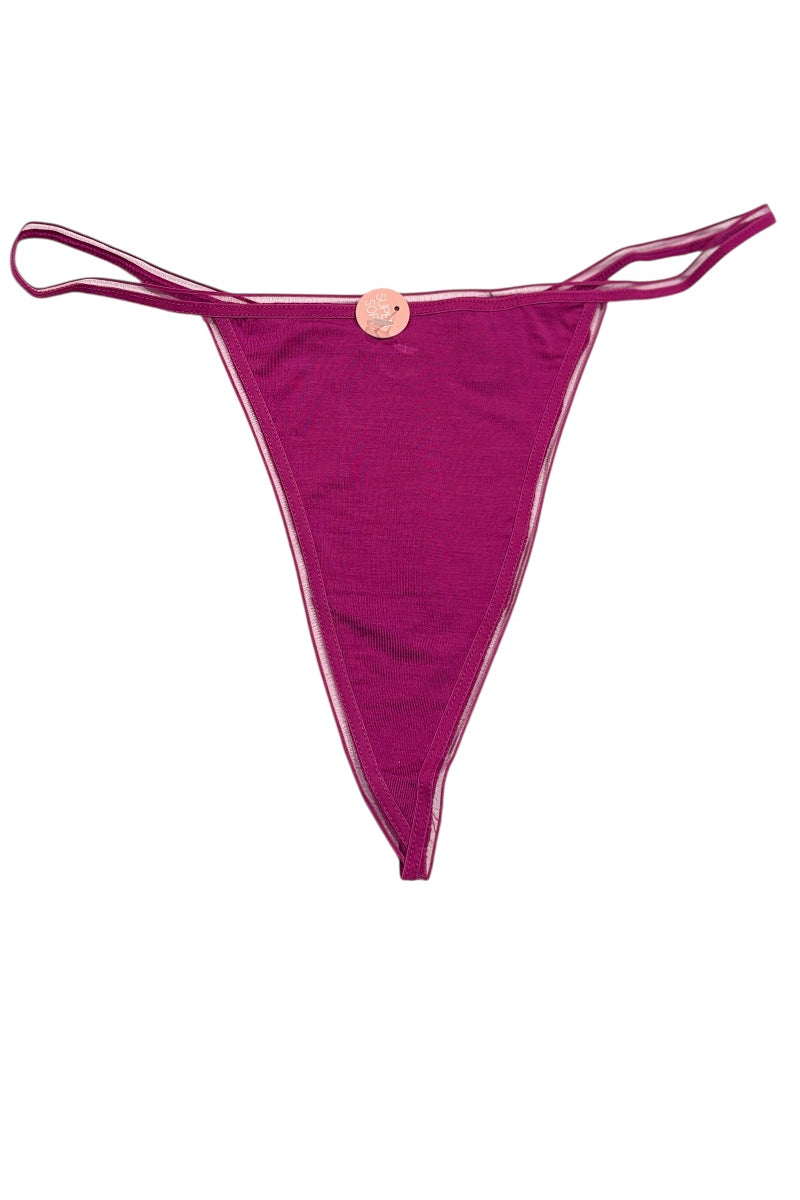 magenta pink bikini bottom on a white background
