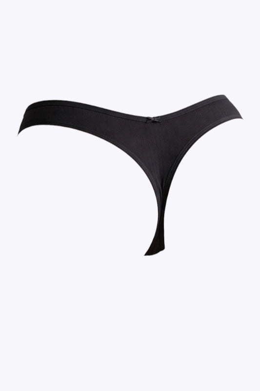 Black thong on a white background
