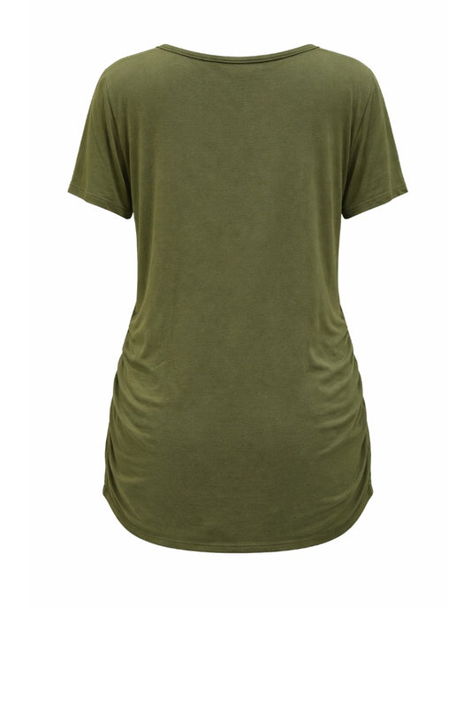 Green t-shirt on a white background