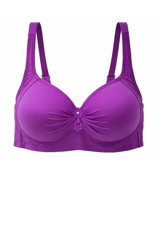 Purple bra on a white background