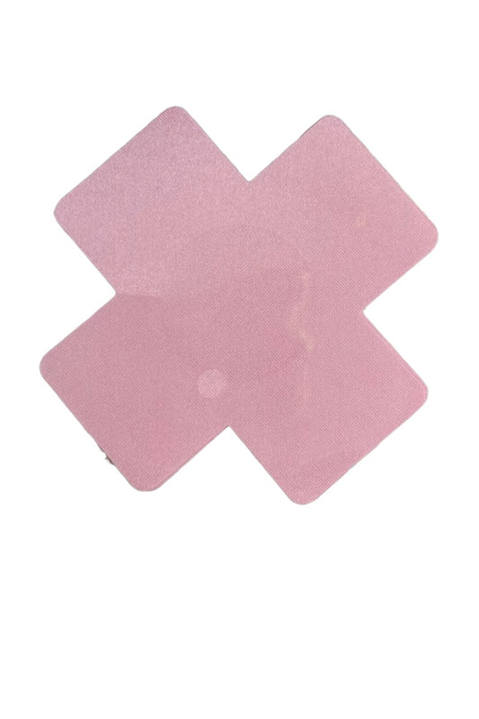 Pink adhesive pasties on a white background