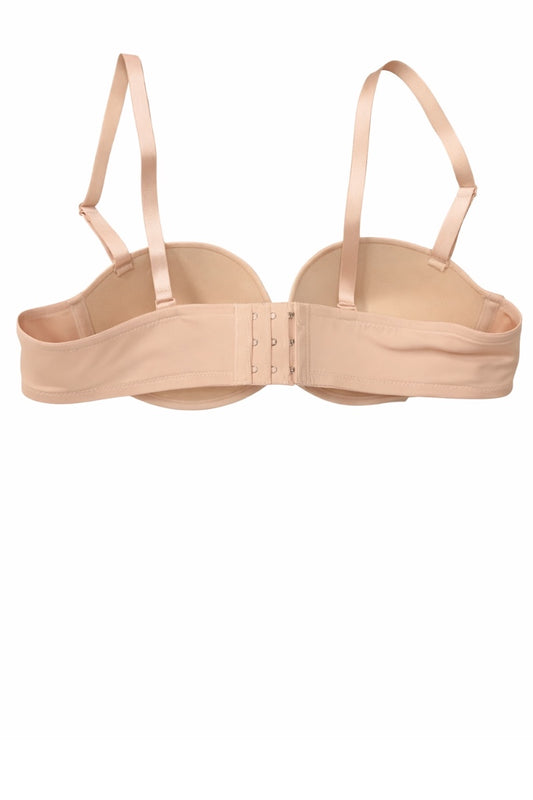 Beige bra on a white background