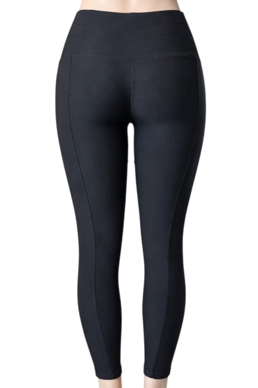 Black leggings on a white background