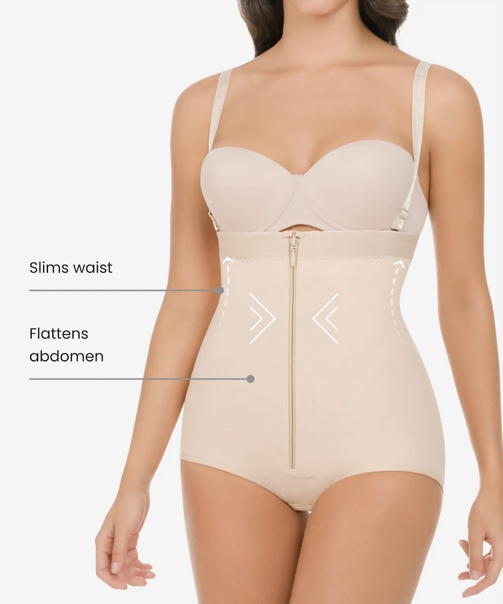 High-Compression Strapless Zipper Body Shaper 