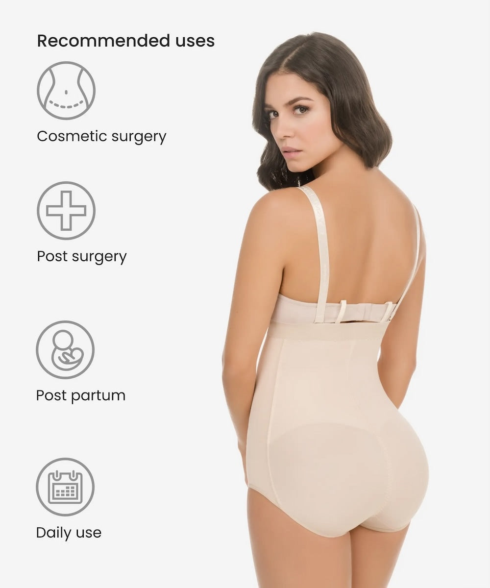 High-Compression Strapless Zipper Body Shaper 