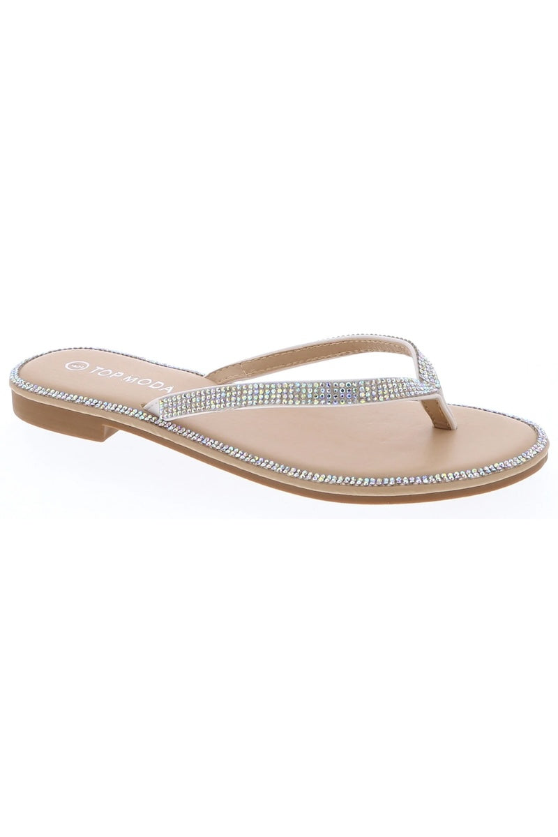 Rhinestone Thong Sandals