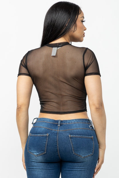 NY Graphic Mesh Tee #D2571