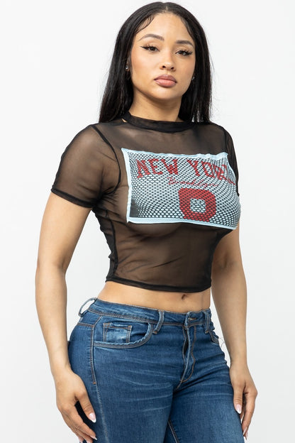 NY Graphic Mesh Tee