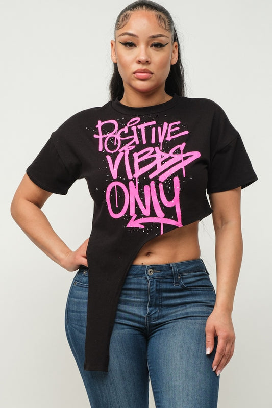 Positive Vibes Hi-Low Graphic Tee