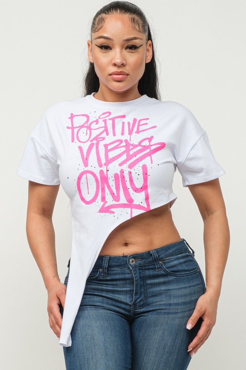 Positive Vibes Hi-Low Graphic Tee