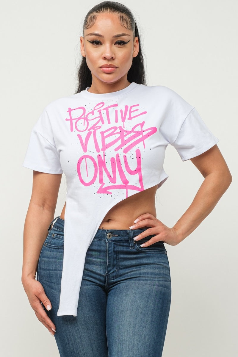 Positive Vibes Hi-Low Graphic Tee