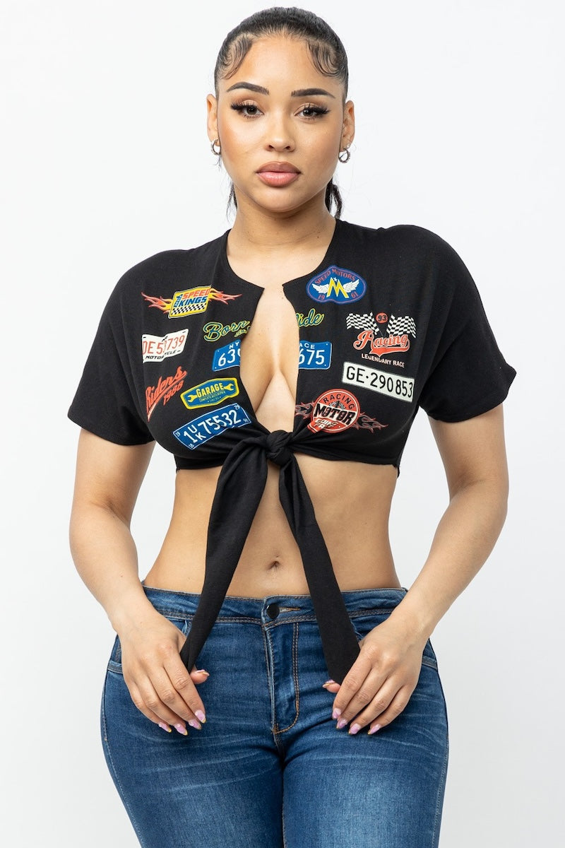 Racing Graphic Cropped Tee