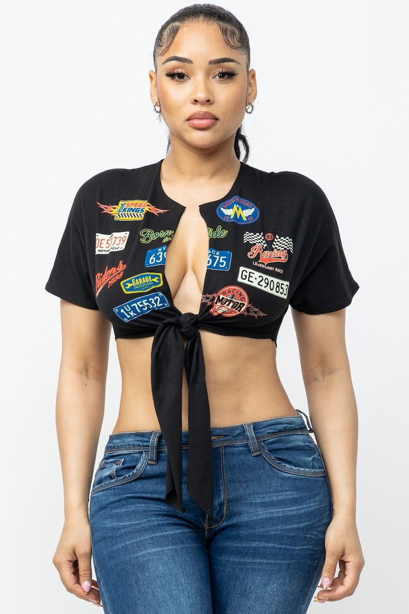 Racing Graphic Cropped Tee