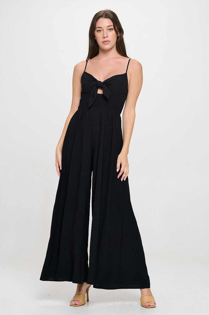 Jumpsuit W/adjustable Straps And Smocked Back