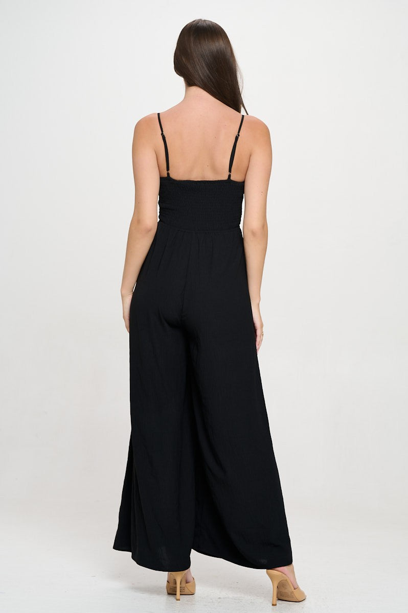 Jumpsuit W/adjustable Straps And Smocked Back
