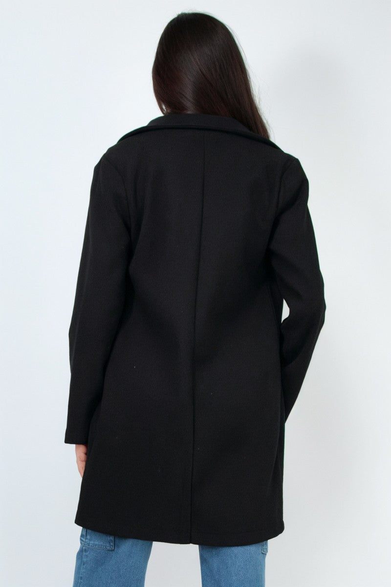 Open-Front Notch Solid Coat