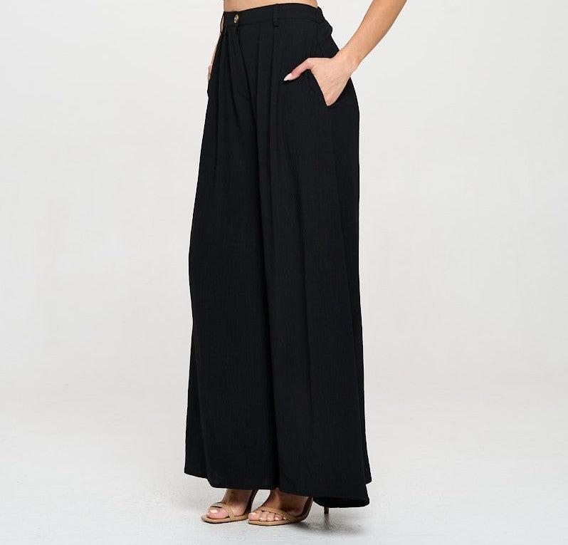 Stylish High-waisted Wide-leg Pants

