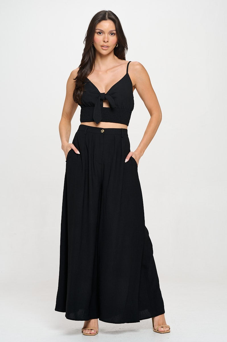 Stylish High-waisted Wide-leg Pants