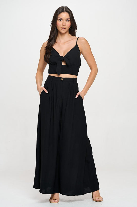 Stylish High-waisted Wide-leg Pants