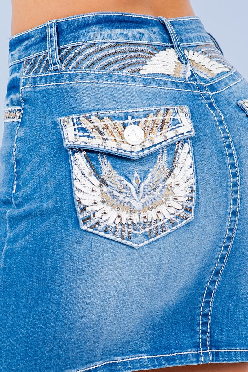Embellished Skirt With Rhinestones