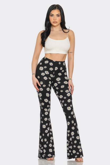 Daisy Printed Flared Long Pants