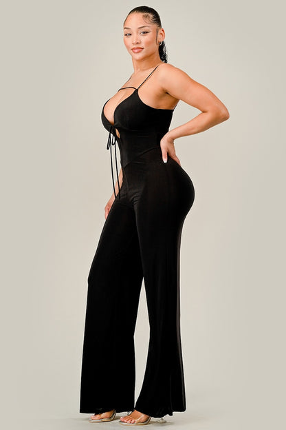 Strappy Wide Leg Jumpsuit - Black