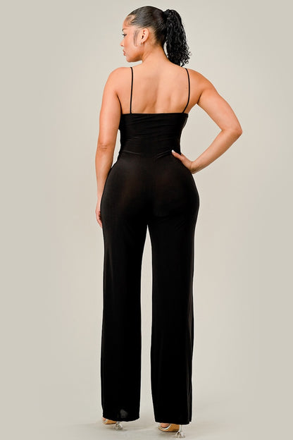 Strappy Wide Leg Jumpsuit - Black