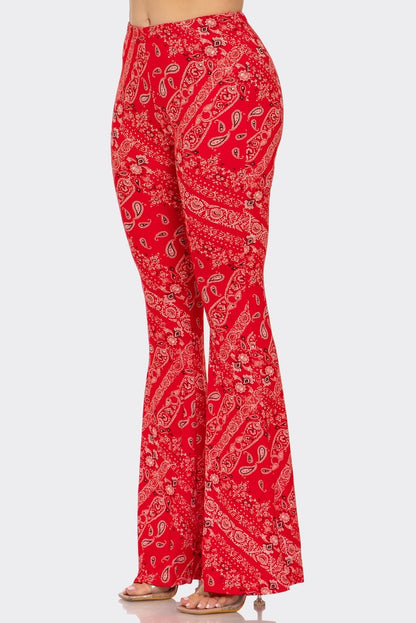 Boho Bandana Printed Flared Long Pants