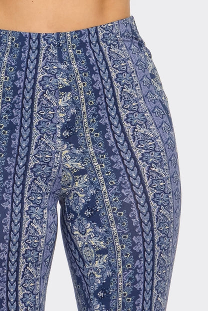 Multi Pattern Bell Bottom Pants