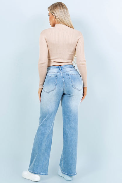 Straight Cut Denim Jeans