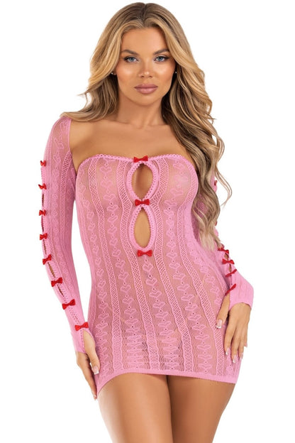 2 Pc Sweetheart Striped Tube Dress #87210