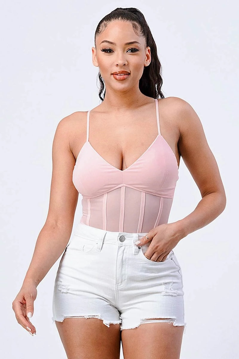 Luxe Super Stretch Mesh Contrast Bodysuit