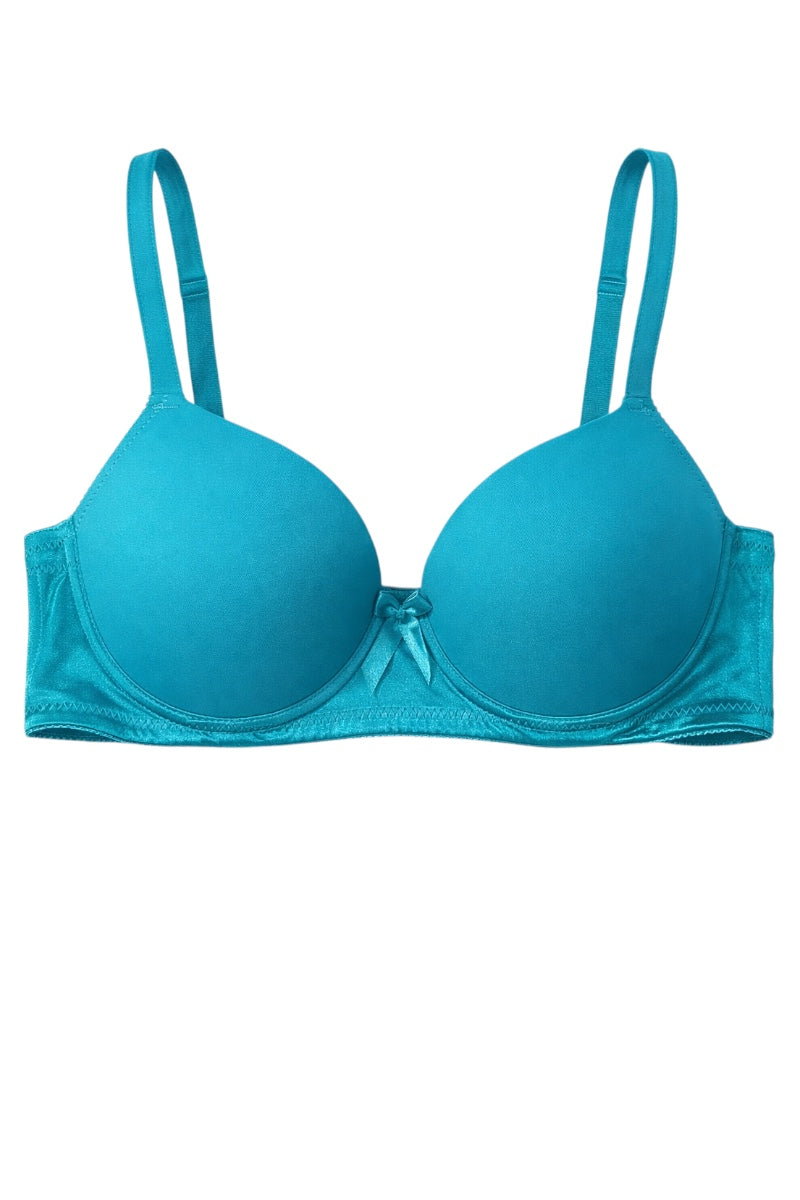 Blue bra on a white background