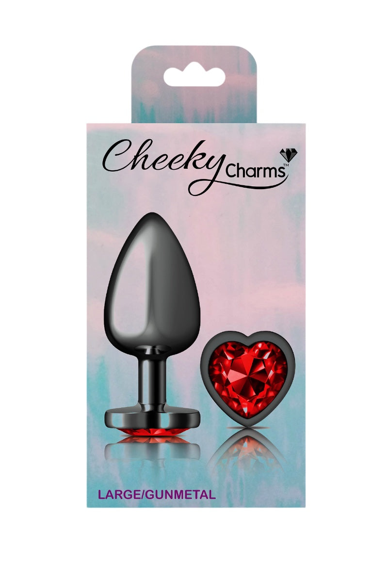 Cheeky Charms-Gunmetal Metal Butt Plug- Heart